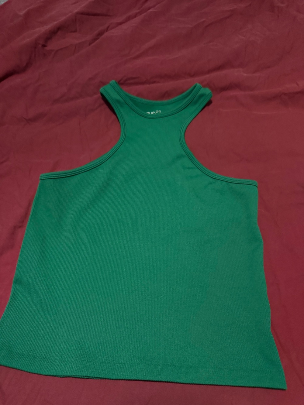 Rue21 Green Ribbed Racerback Tank Top